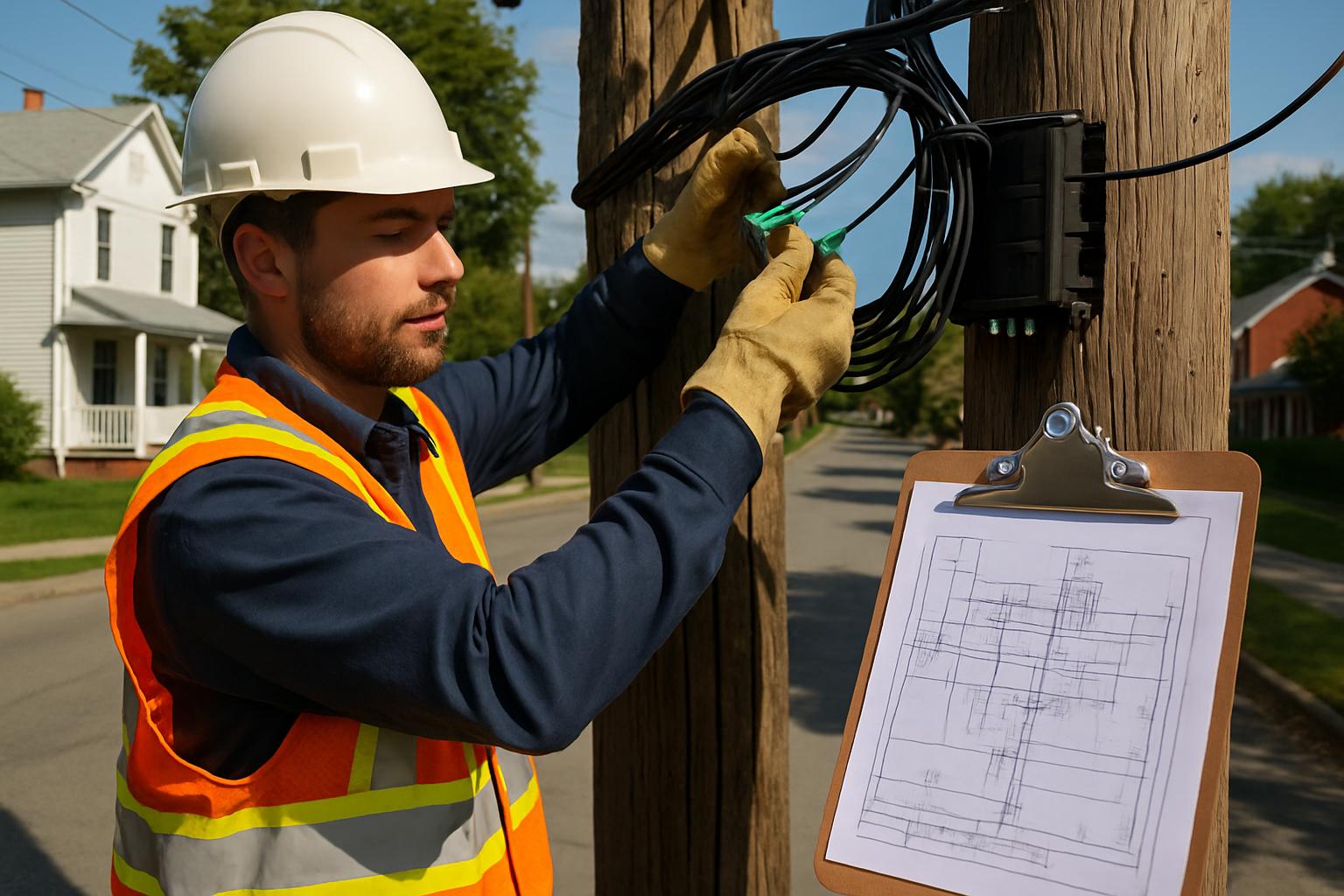 Funding Policy impact on broadband infrastructure worker in local neighborhood.