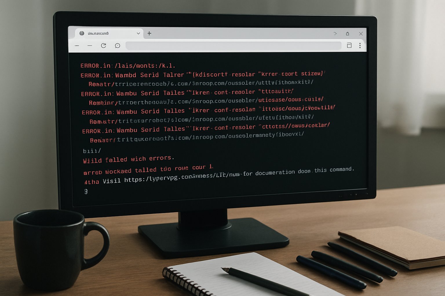 AI Agents browser project test showing build failures and errors
