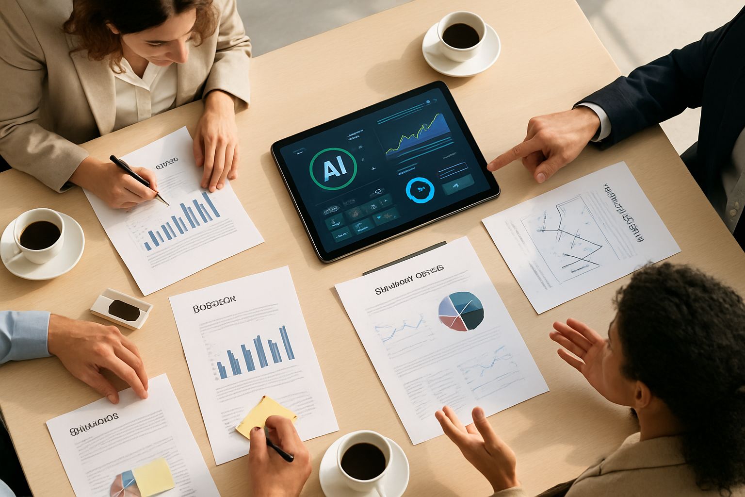 Operational Cost Reduction meeting with AI-powered dashboards and business documentation.