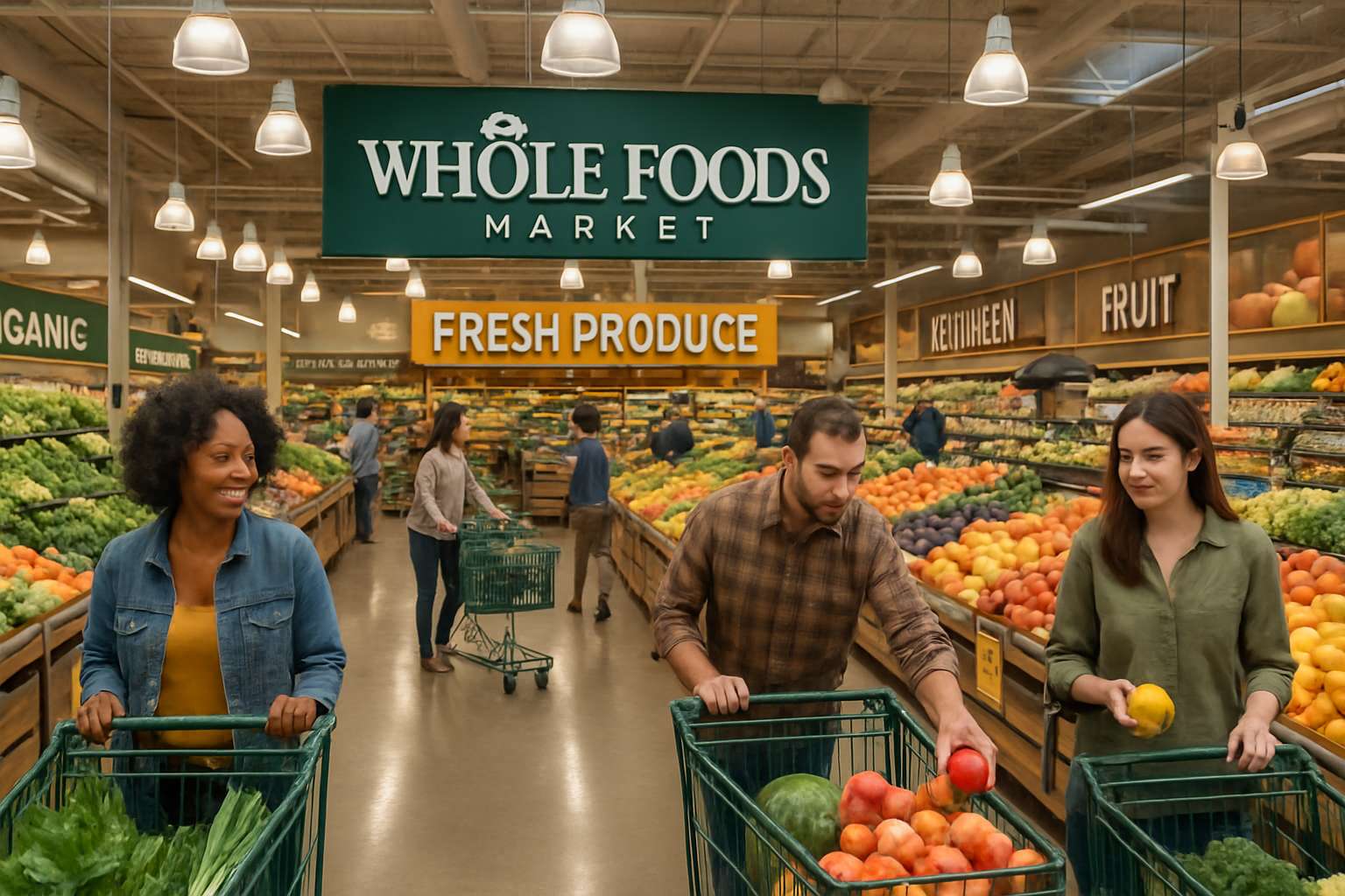 Retail Strategy Pivot shown by bustling Whole Foods store interior with shoppers