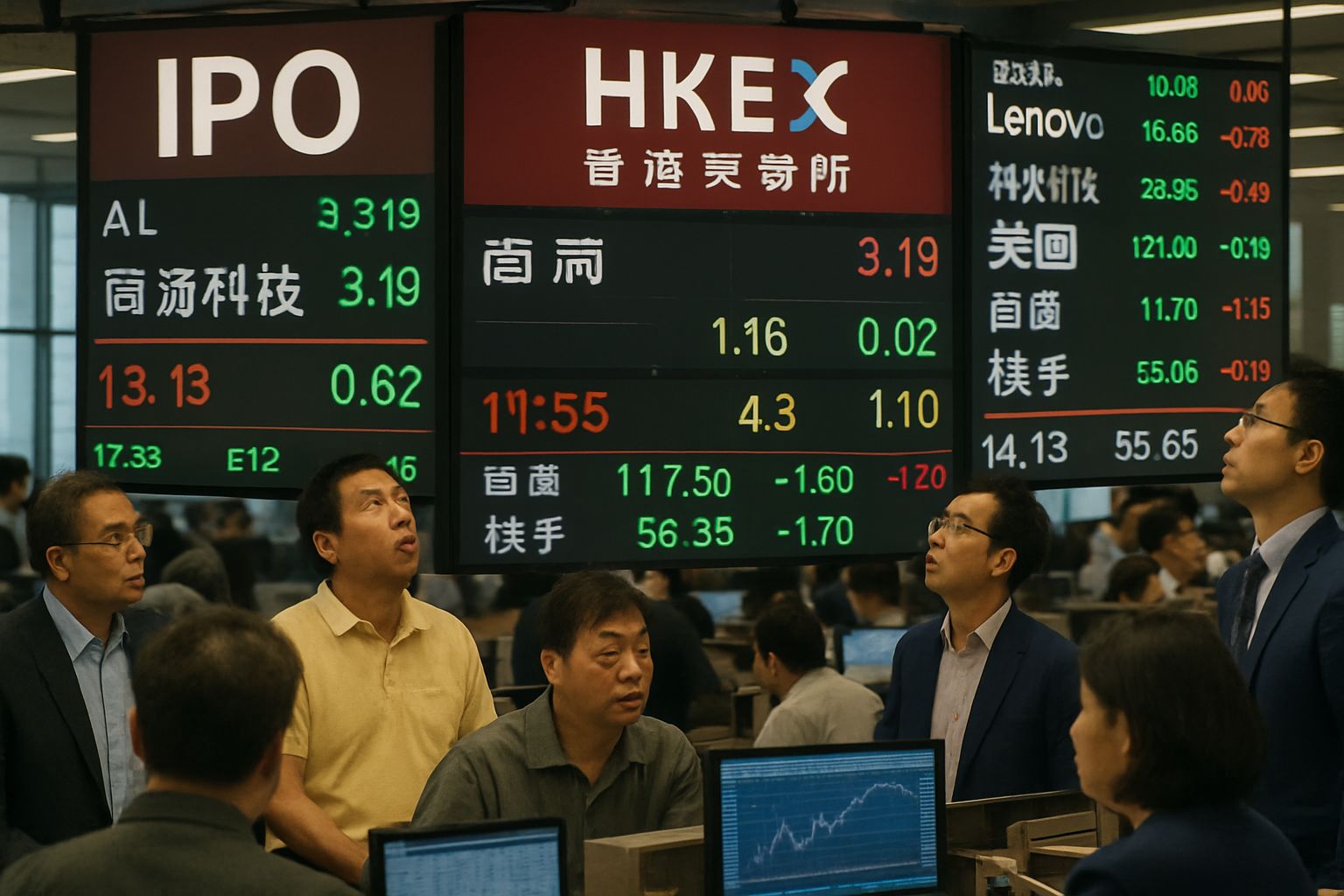 Hong Kong Stock Exchange traders tracking Chinese AI Applications IPO activity.