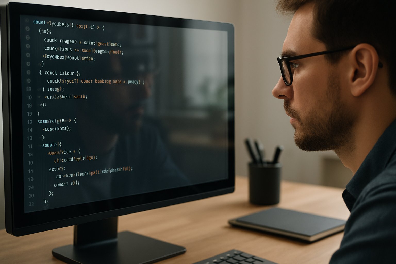 Claude AI writing code autonomously on a developer's screen.