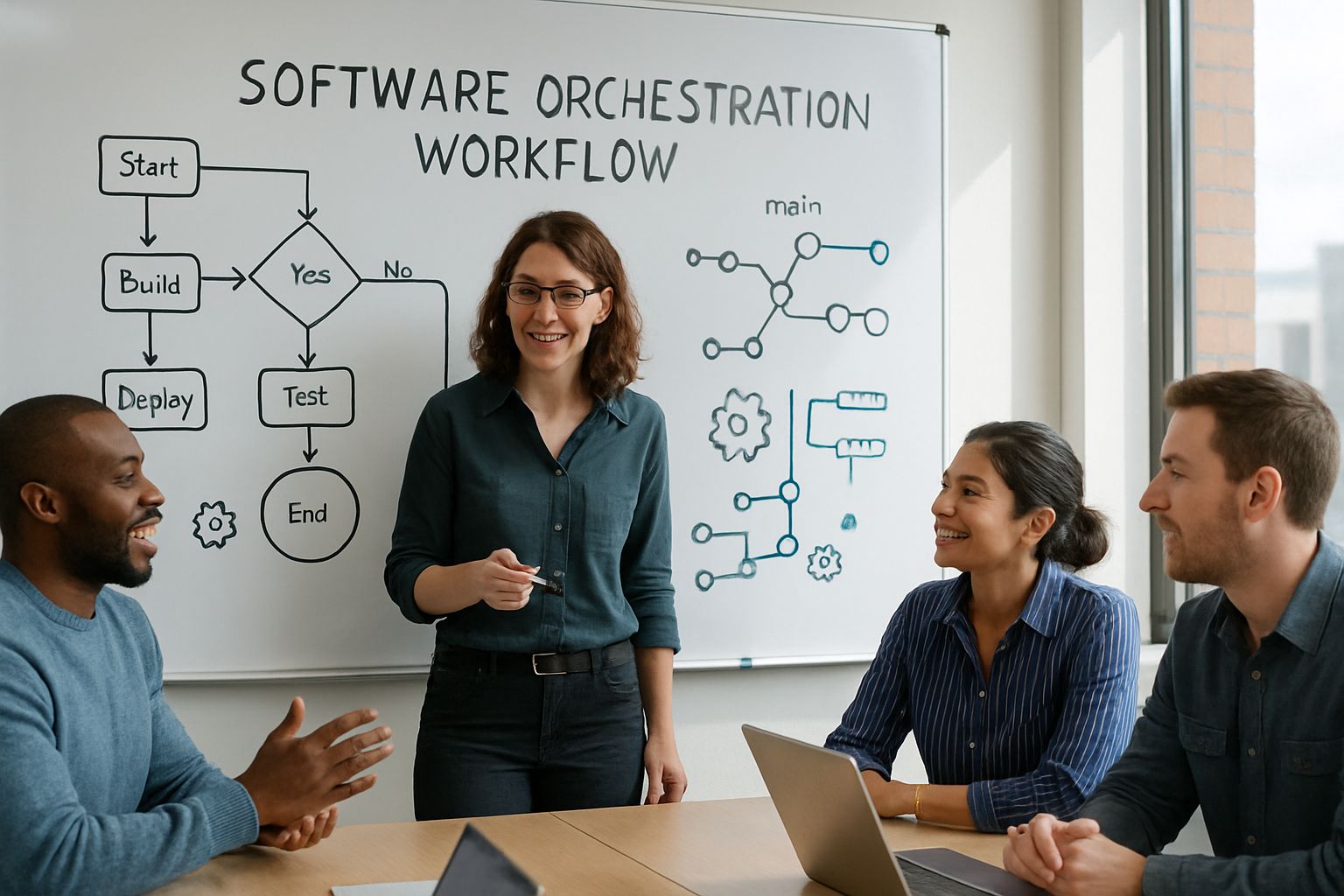 Team strategizing software delivery with autonomous code orchestration agents