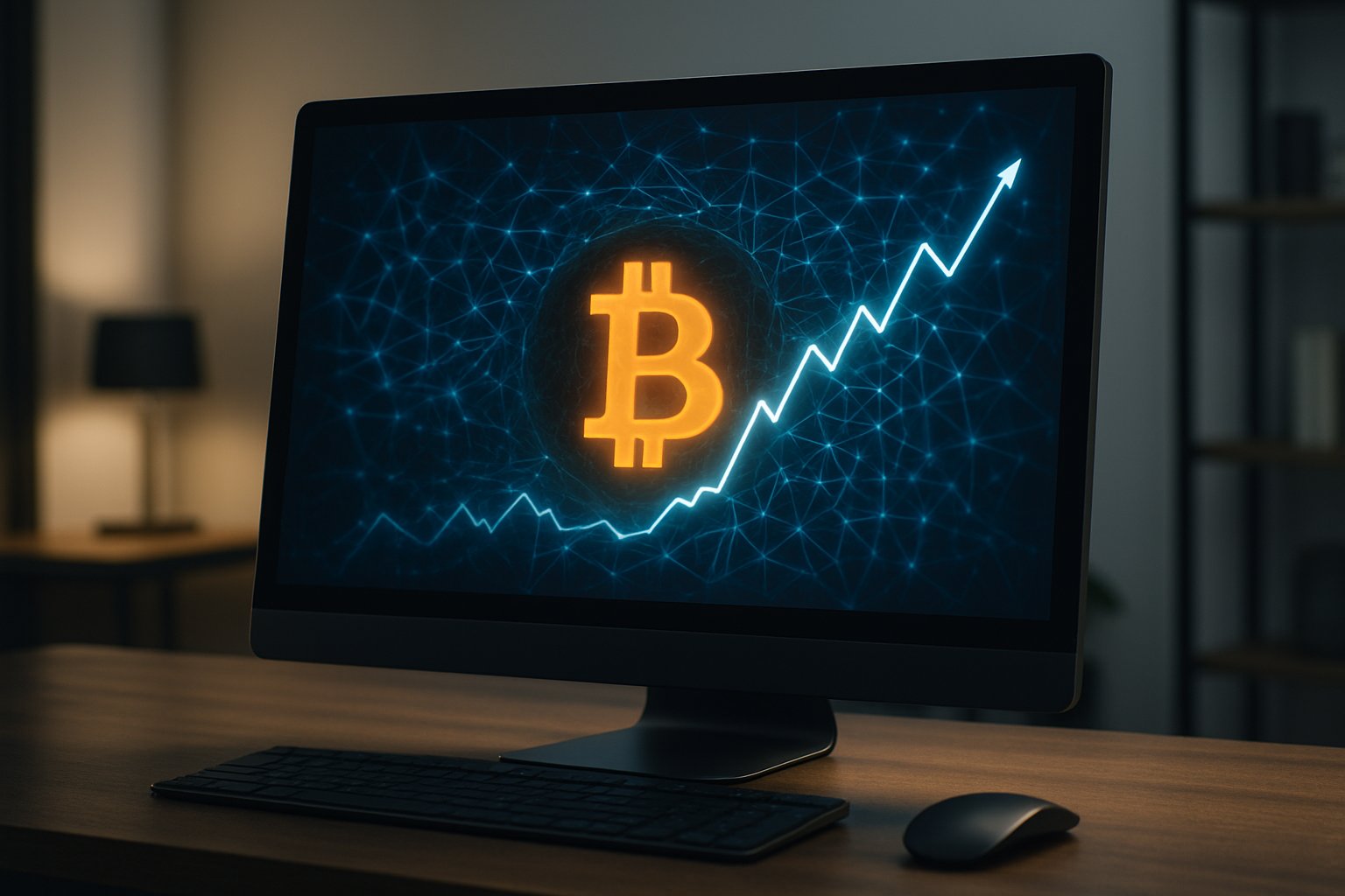 Crypto AI enhances Bitcoin treasury analytics on high-resolution computer screen.