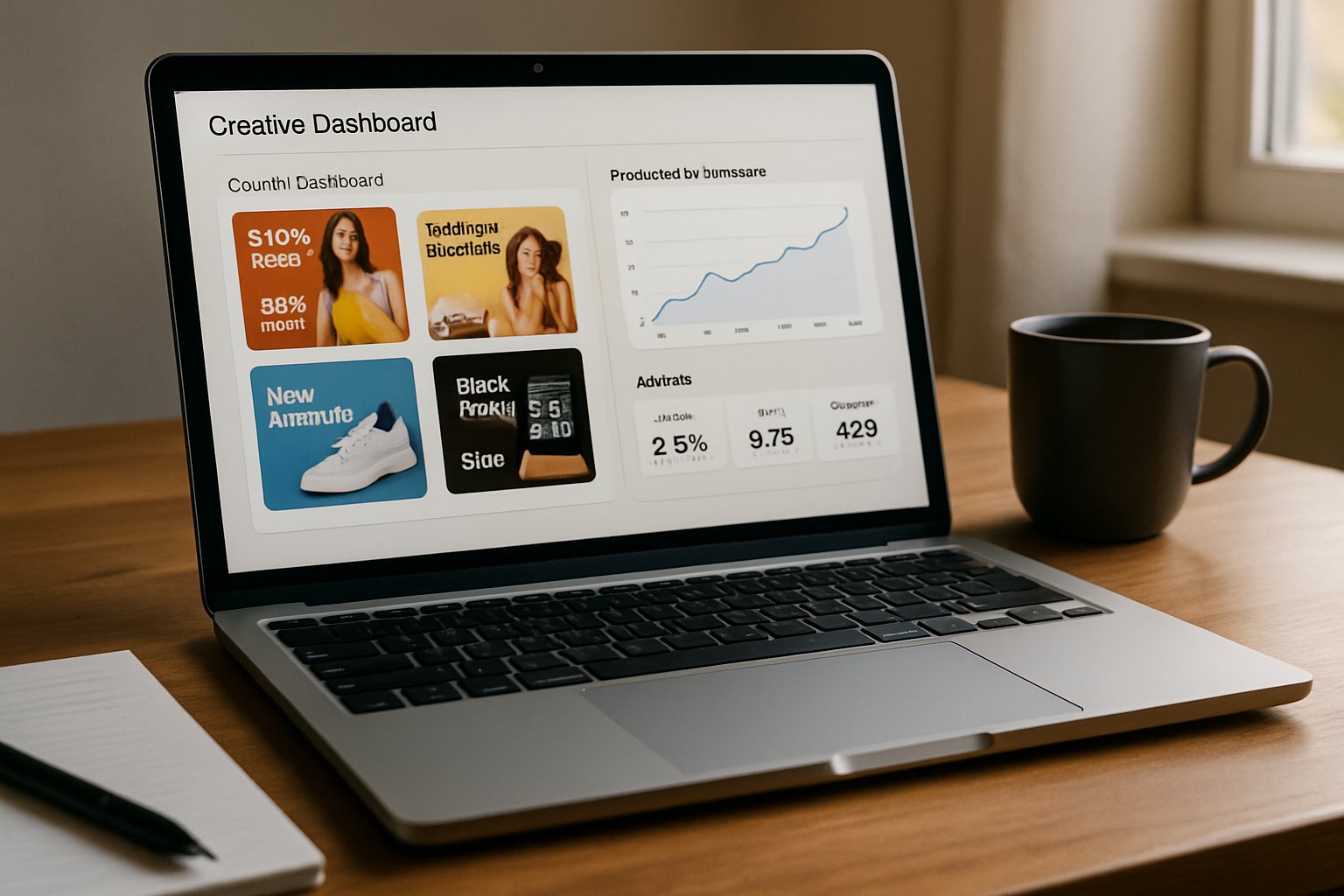 Predictive Creative Performance Models dashboard with real campaign metrics