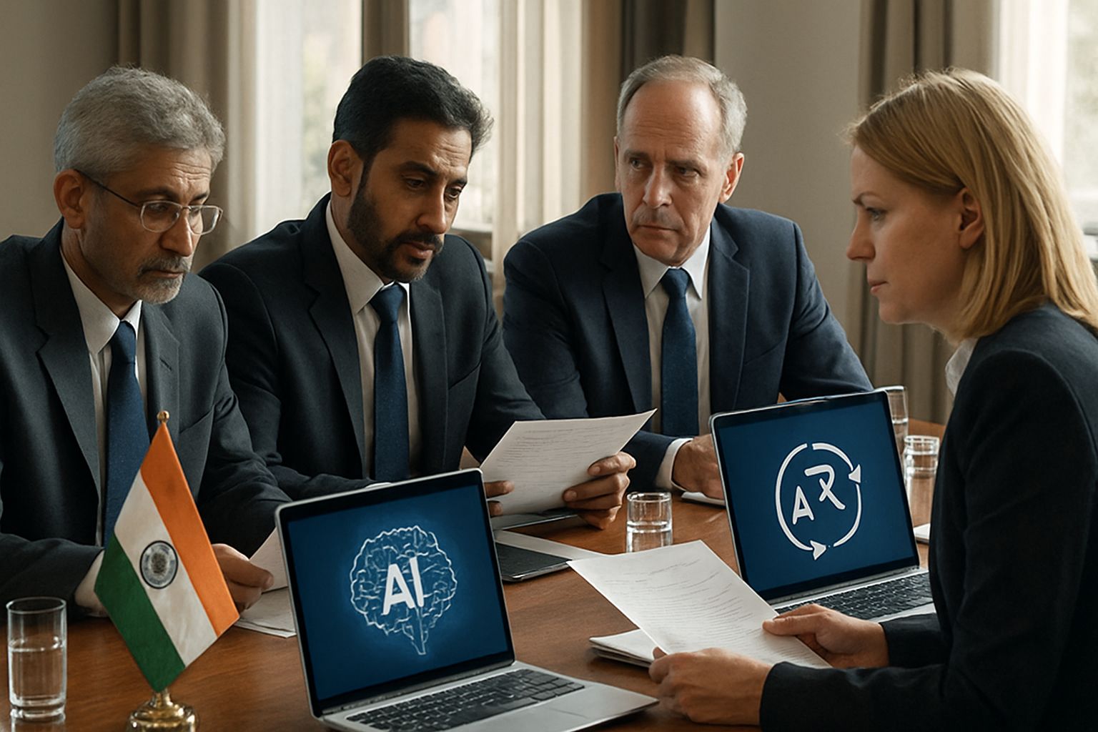 Diplomats meeting about Grok AI controversy translation incident.