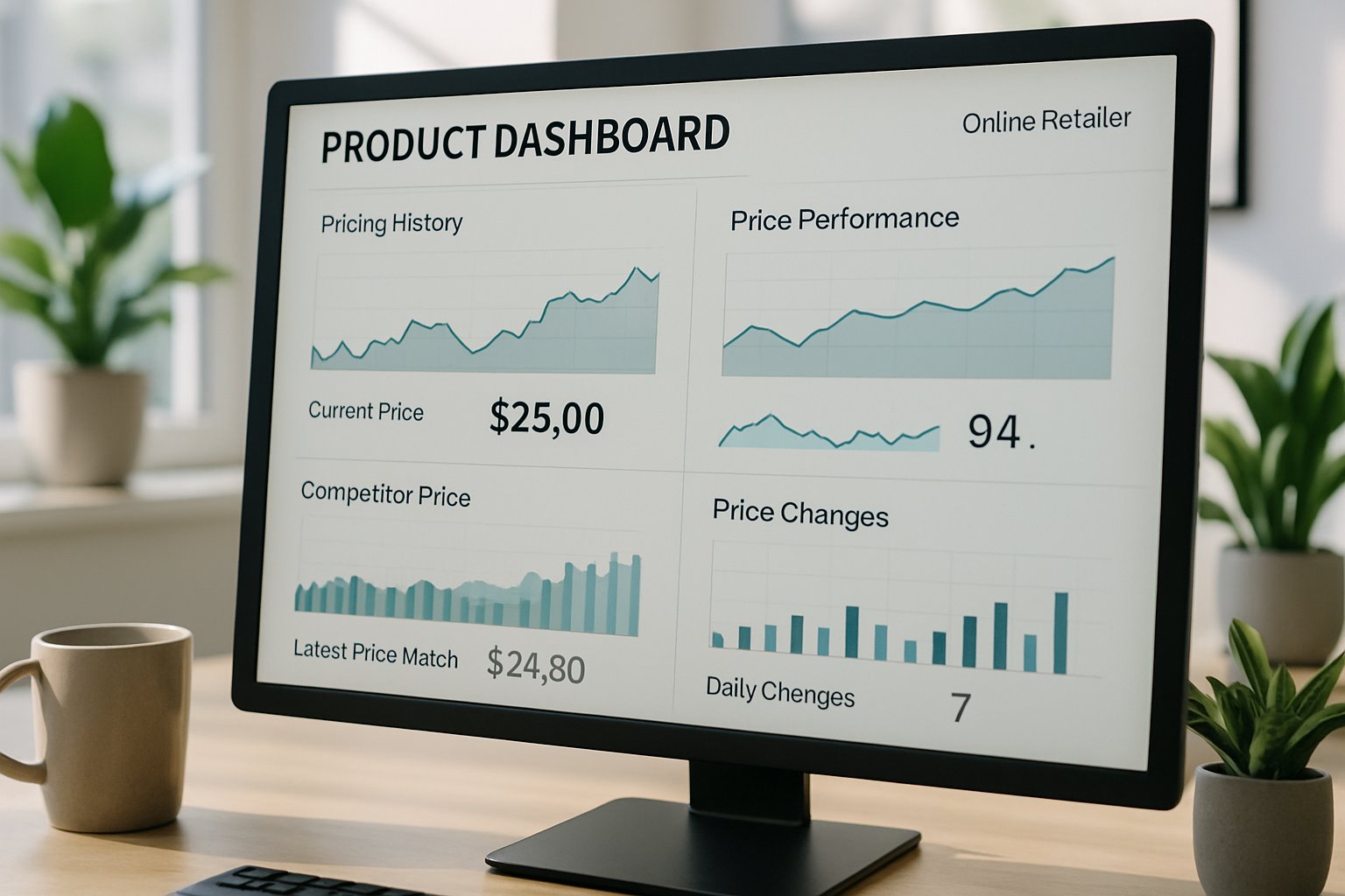 Online product dashboard showing AI-Powered Price Elasticity Engines in action.