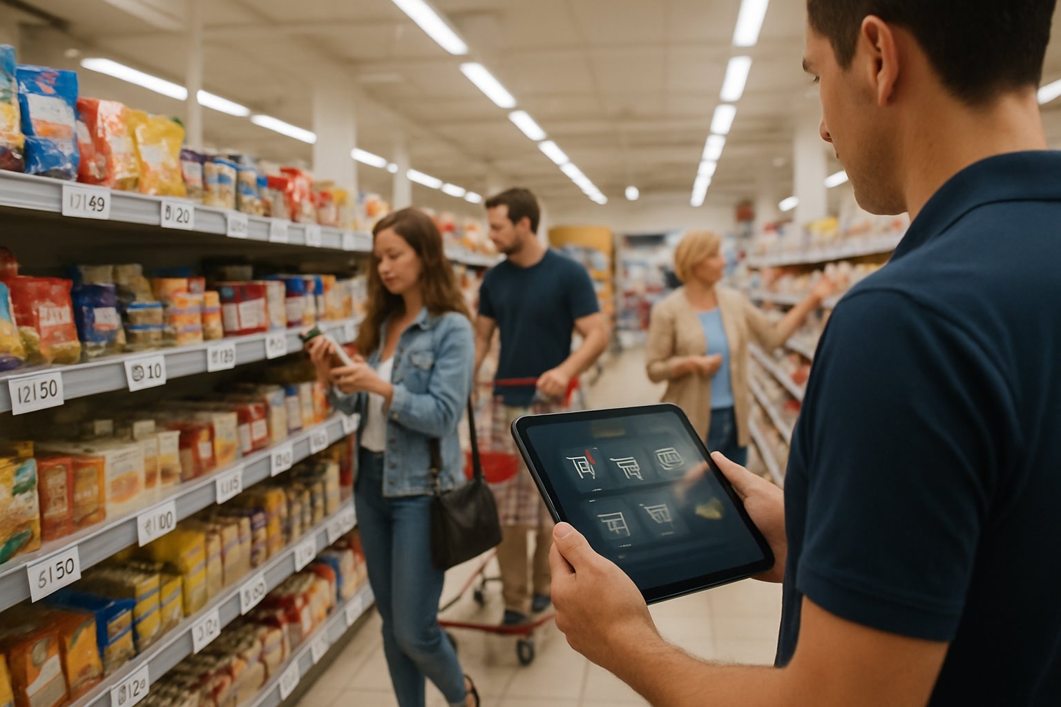 Store shelf with real-time updates from AI-Driven Dynamic Pricing Engines