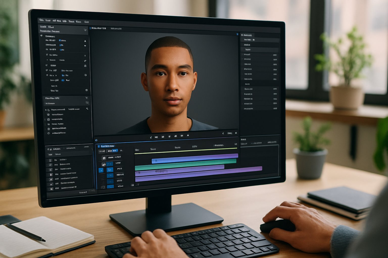 AI Video Unicorn developer editing a digital avatar video
