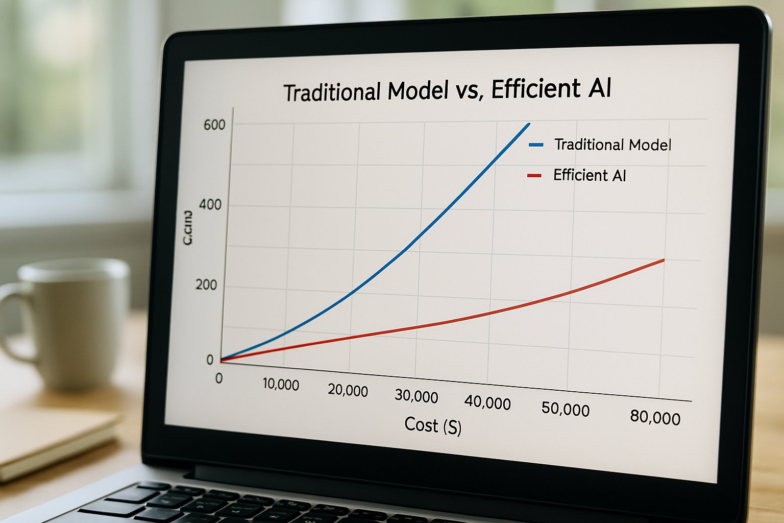 Cost comparison chart for Efficient AI versus traditional models