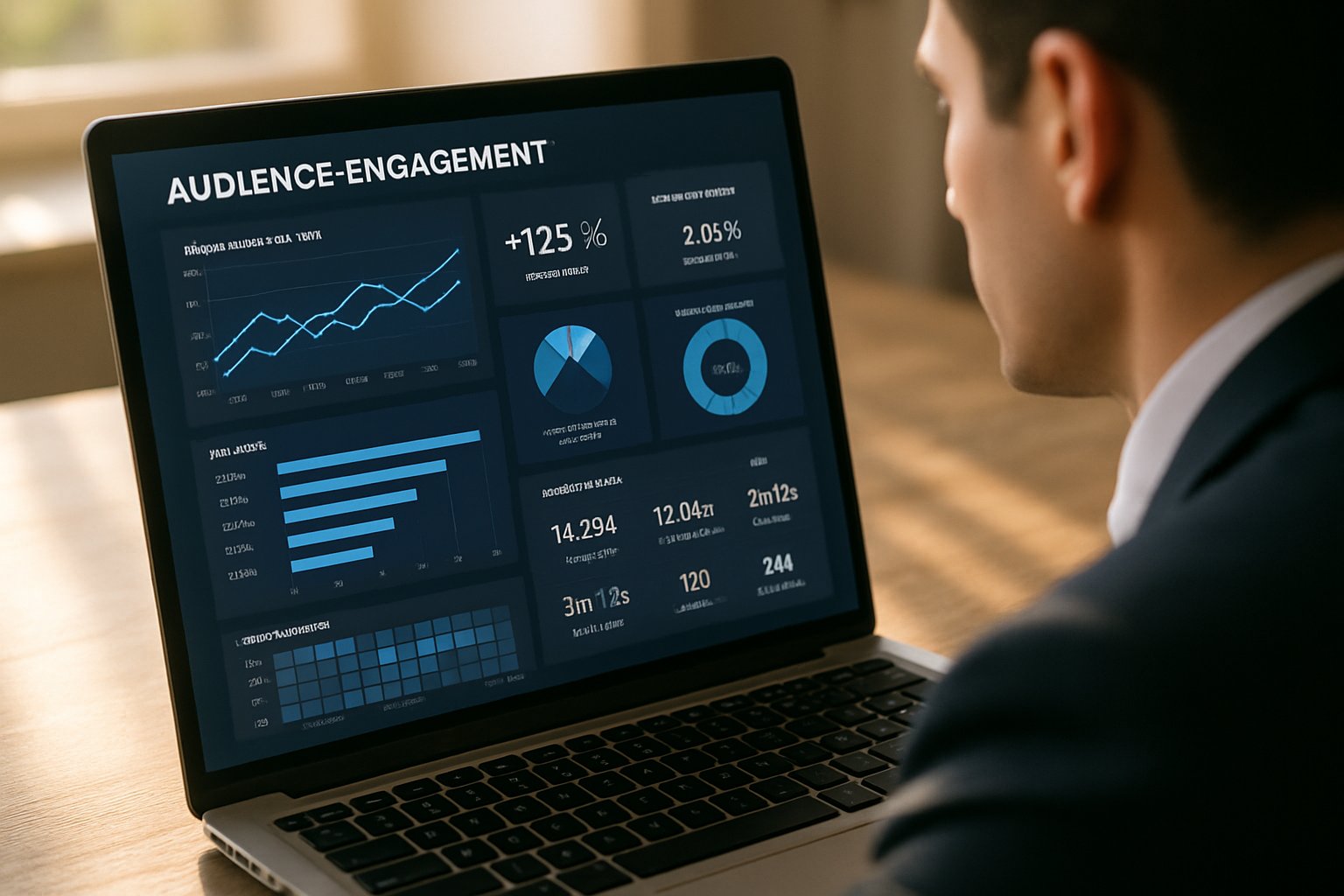 Audience Engagement Optimizers dashboard with actionable engagement metrics on computer screen