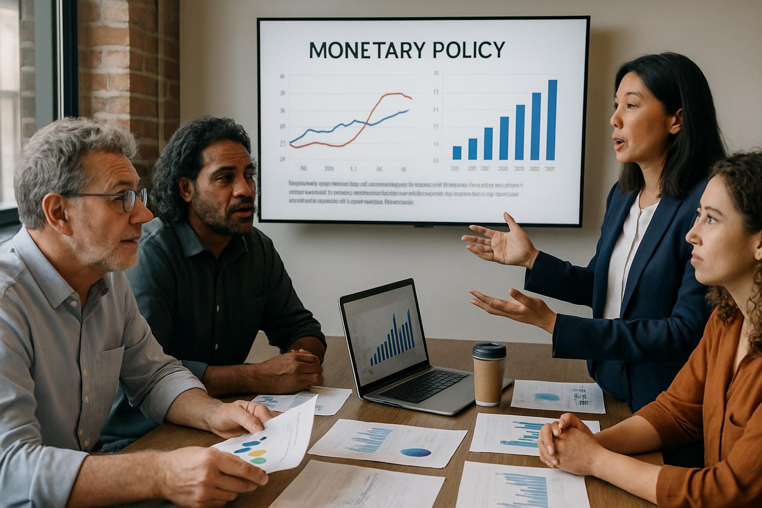 Australian professionals analyzing data related to Monetary Policy impacts