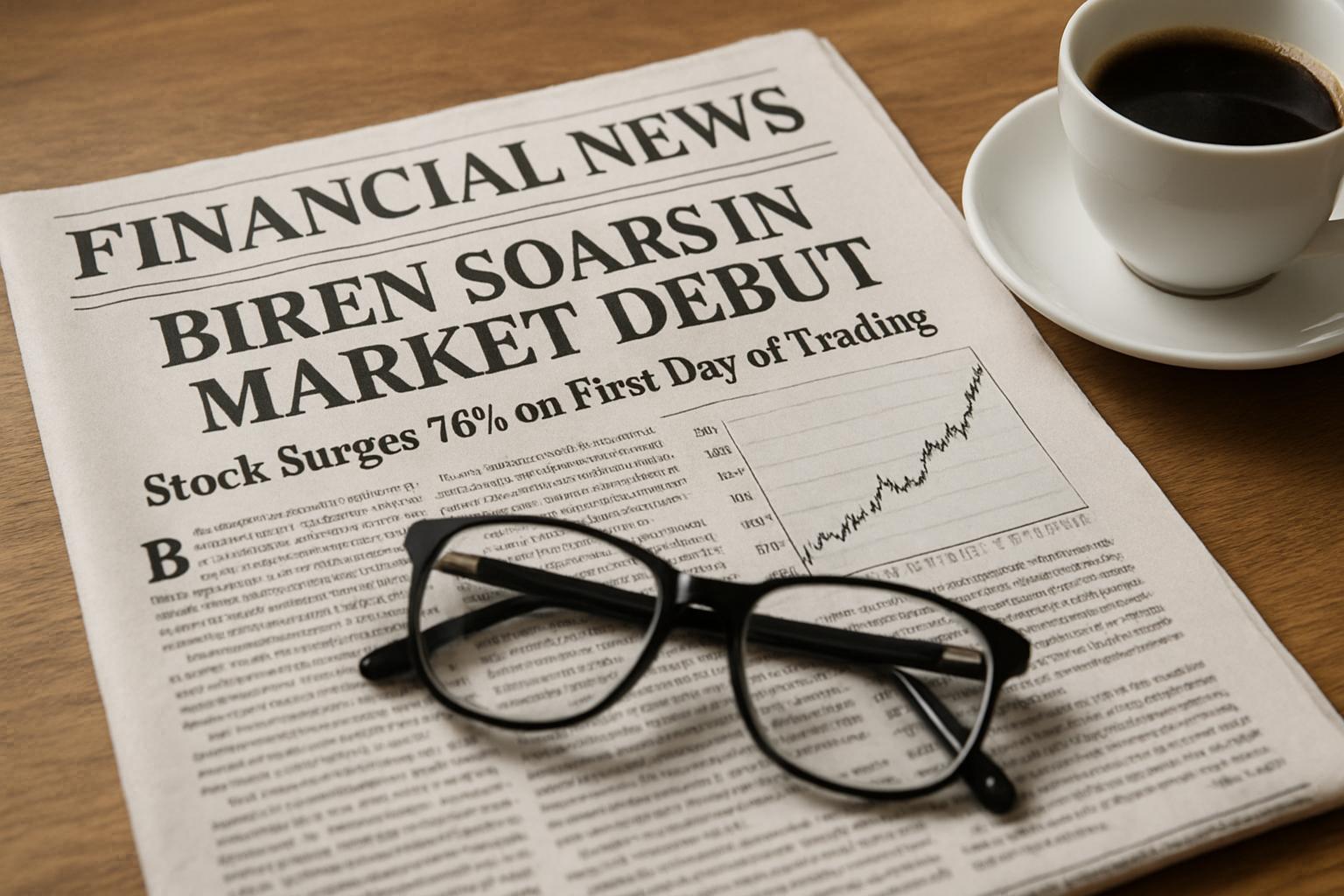 Financial newspaper shows Biren market debut with stock surge headline