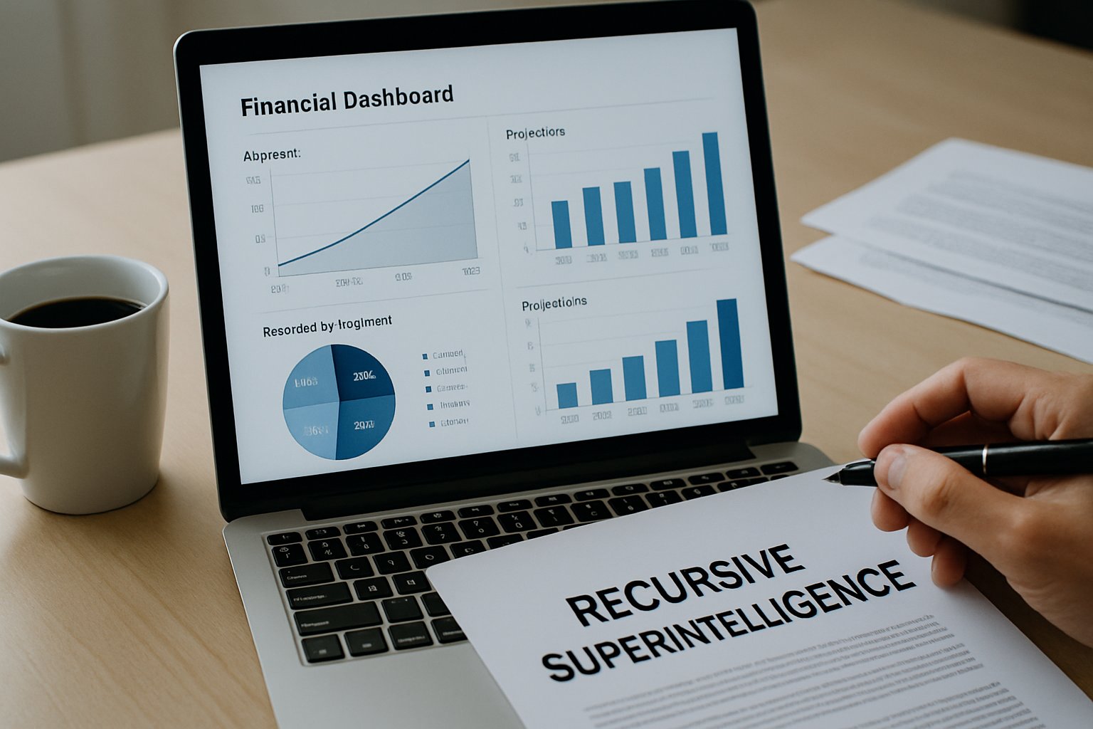 Financial analysis dashboard for Recursive Superintelligence startup funding projections.