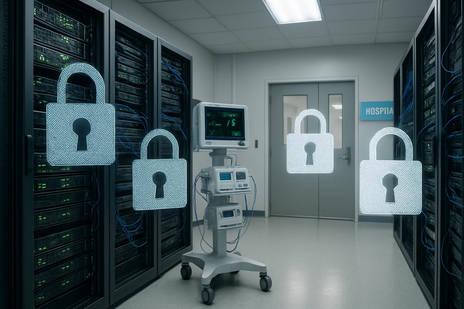 Healthcare Data secured in hospital server room infrastructure