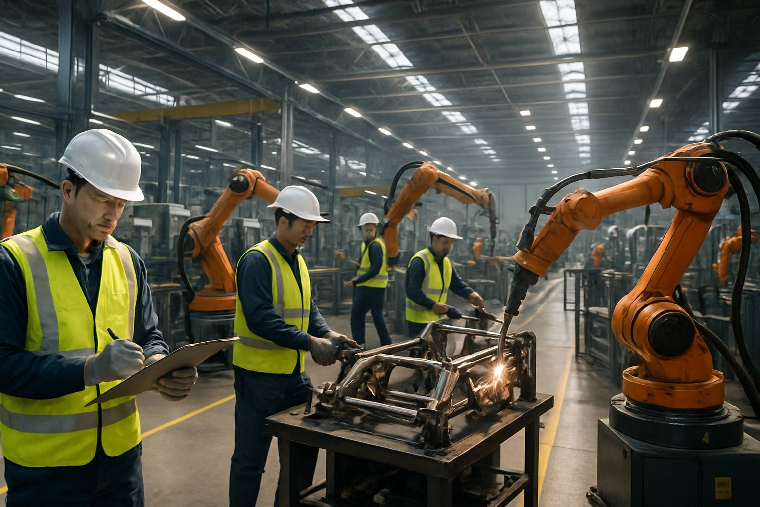 Industry transformation outlook shown in a high-tech manufacturing facility.