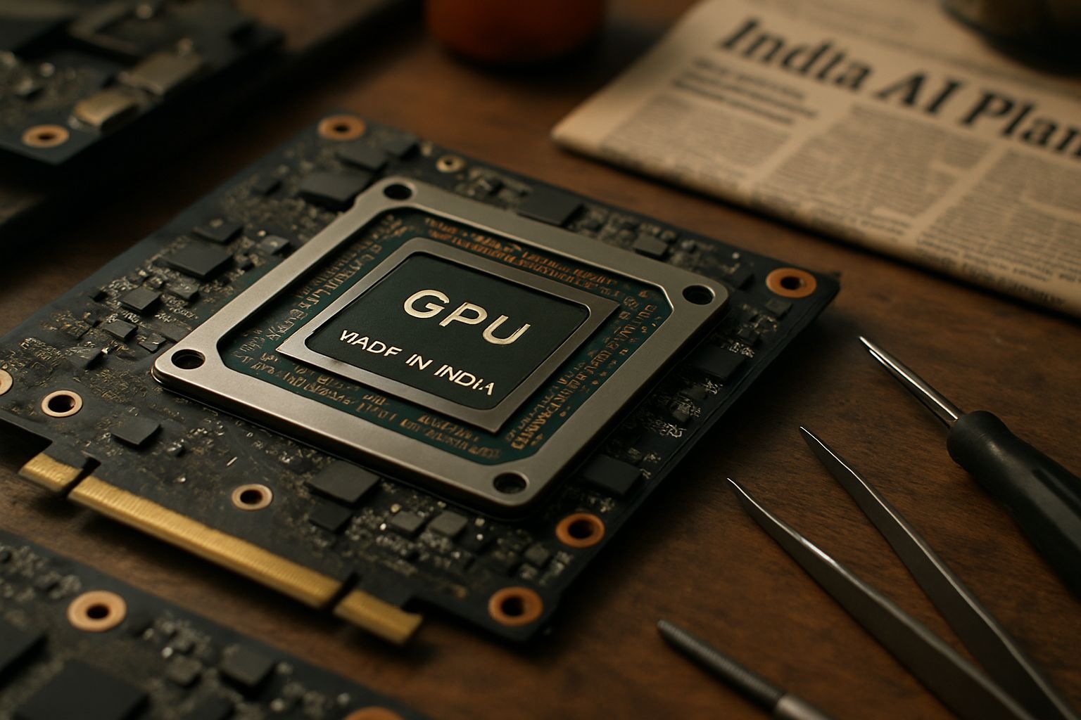 Homegrown AI chips and GPUs showcased for the India AI Plan.
