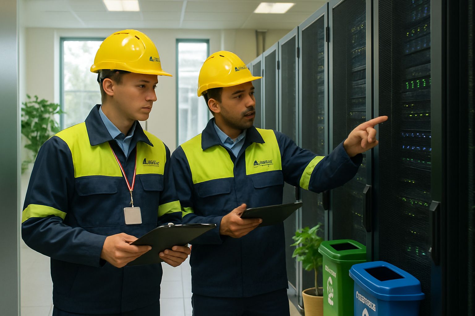 Engineers working in UK data center for AI Growth Zones