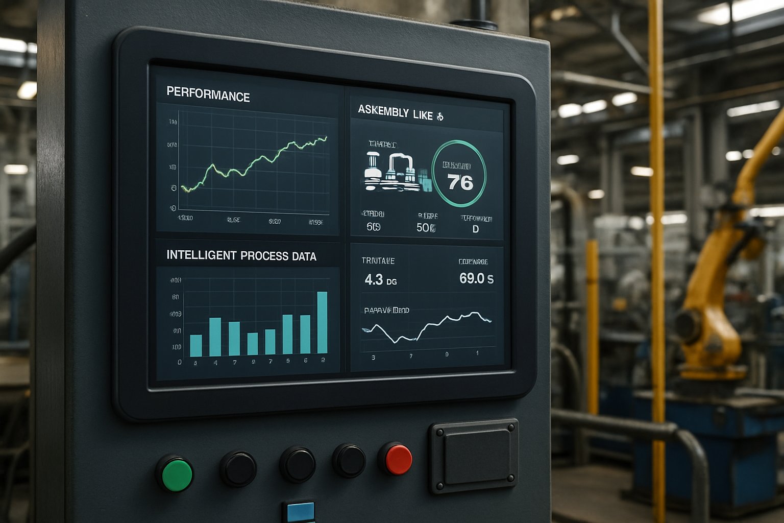 Assembly line control dashboard utilizing robotic process intelligence controllers