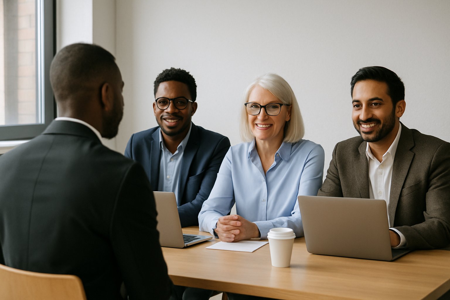 Job interview panel during the tech Talent War