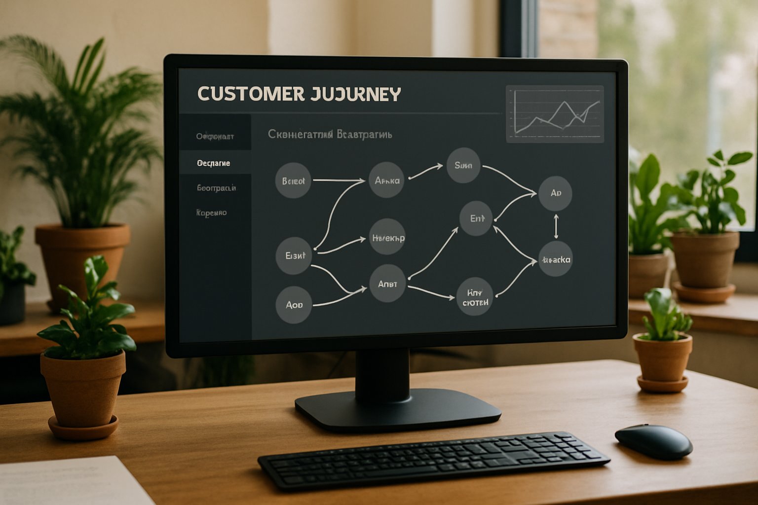 Customer intent graph modeling systems visualized on computer dashboard tracking omnichannel touchpoints