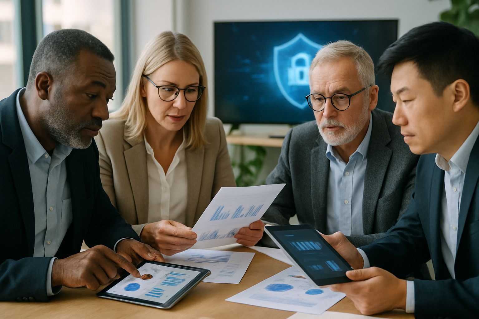 Investors use AI Financial Shielding tools to secure investment portfolios in discussion.