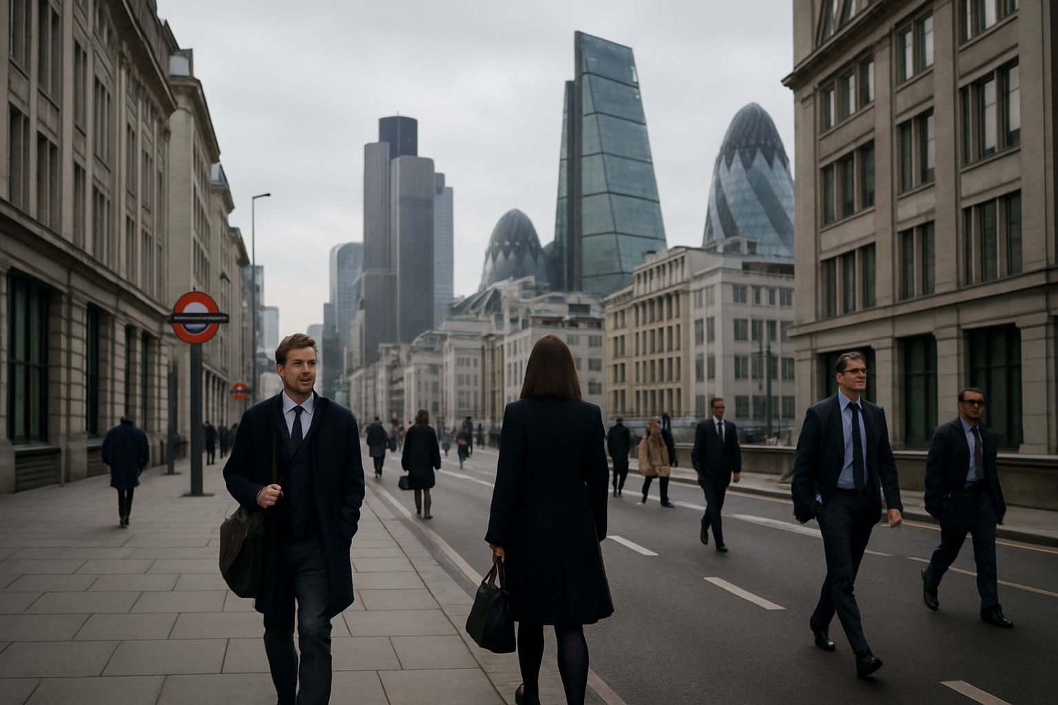 Economic Impact Study shows declining UK workforce in London street scene.