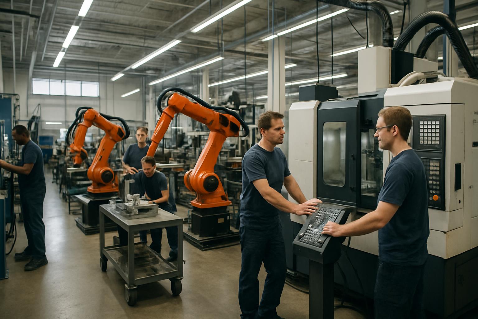 Advanced machinery and workers increasing US Productivity in manufacturing sector.