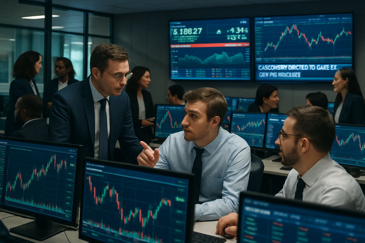 Traders respond to changing Regional Market Sentiment in stock exchange.