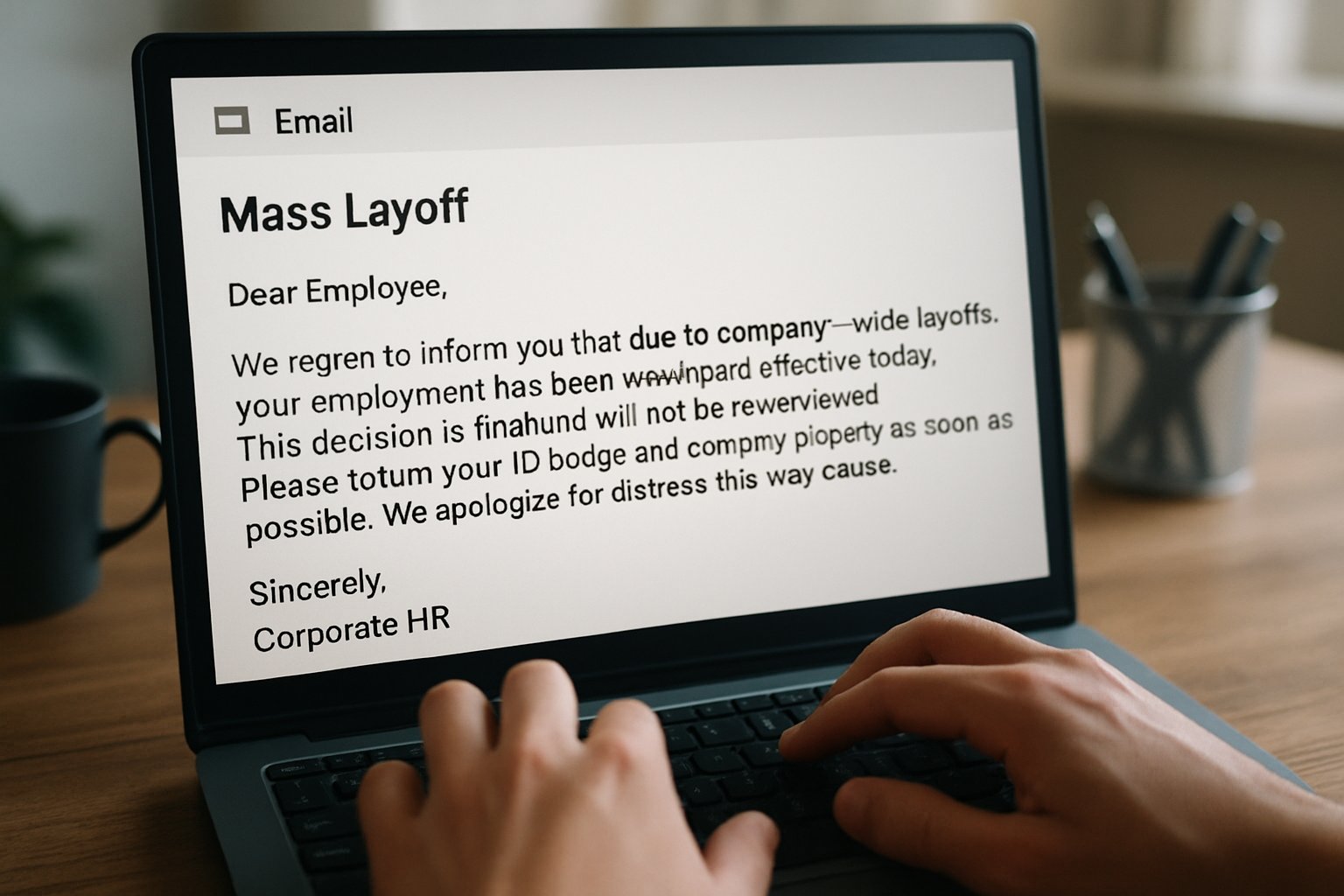 Accidental layoff email highlights corporate communication blunder