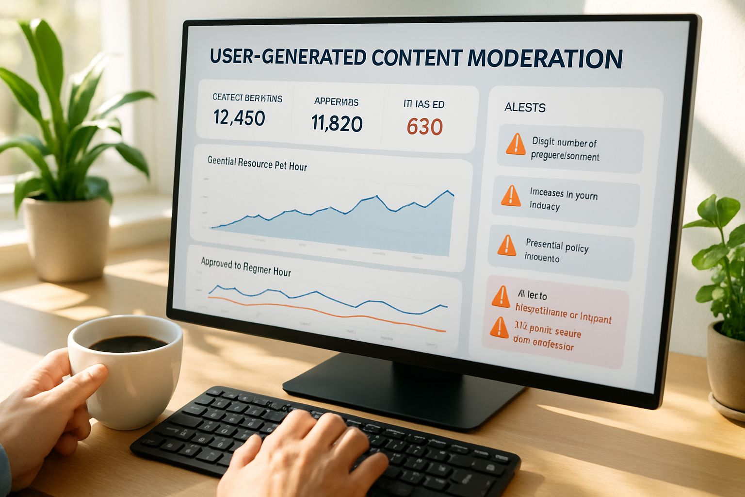 Dashboard interface of Real-Time Content Moderation Engines in use.