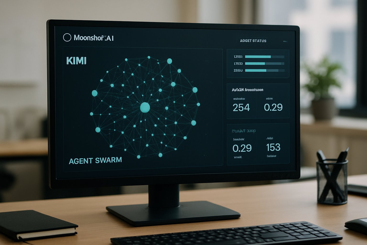 Moonshot AI Kimi dashboard with agent swarm for enterprise