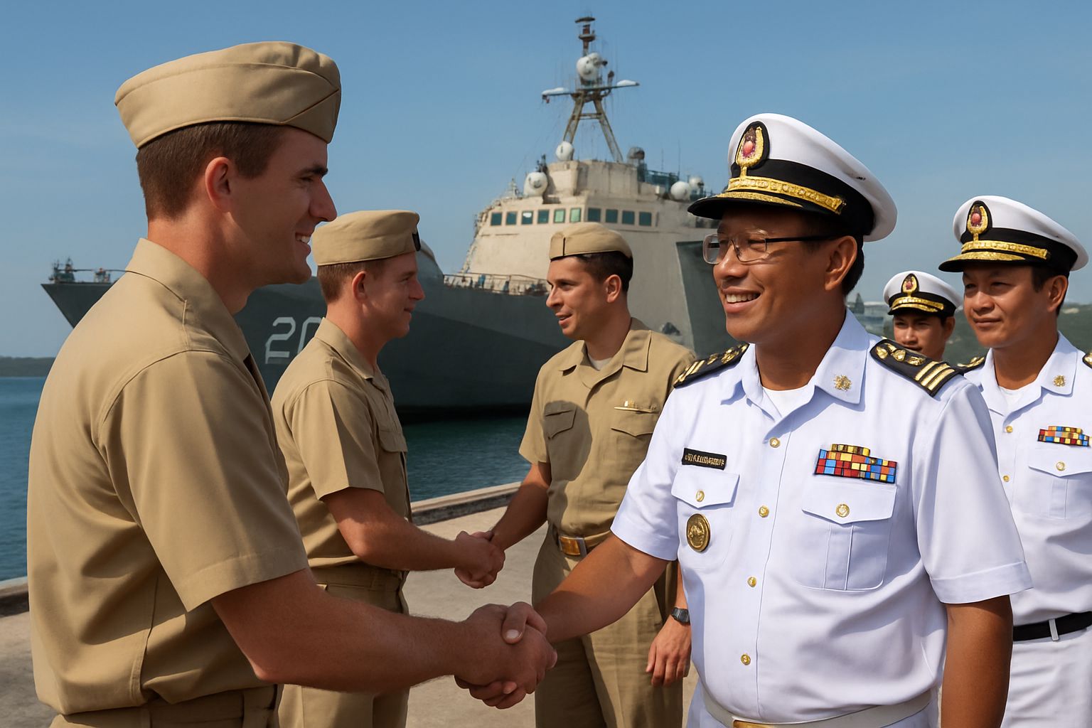 USS Cincinnati Visit fosters US-Cambodian naval cooperation at Ream base.