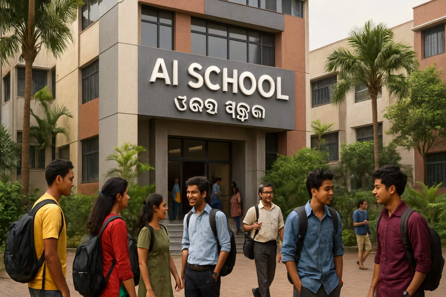 New Odisha AI school campus representing advancements in AI education India.