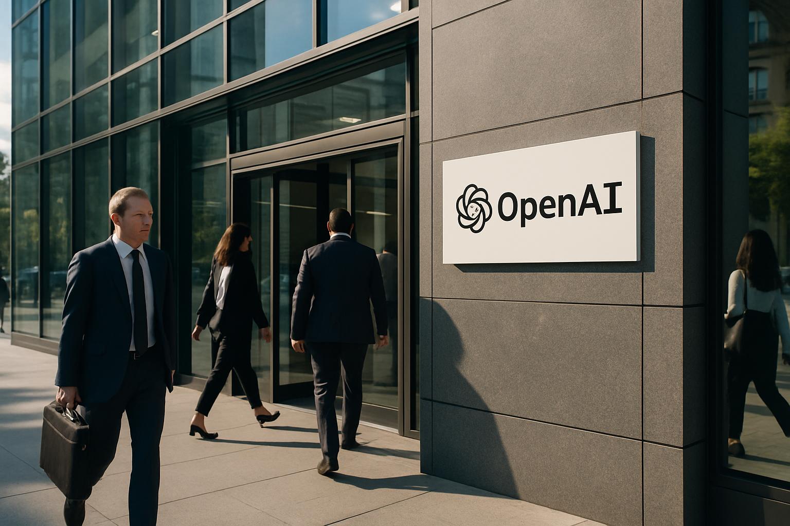 OpenAI headquarters with logo as IPO speculation rises.