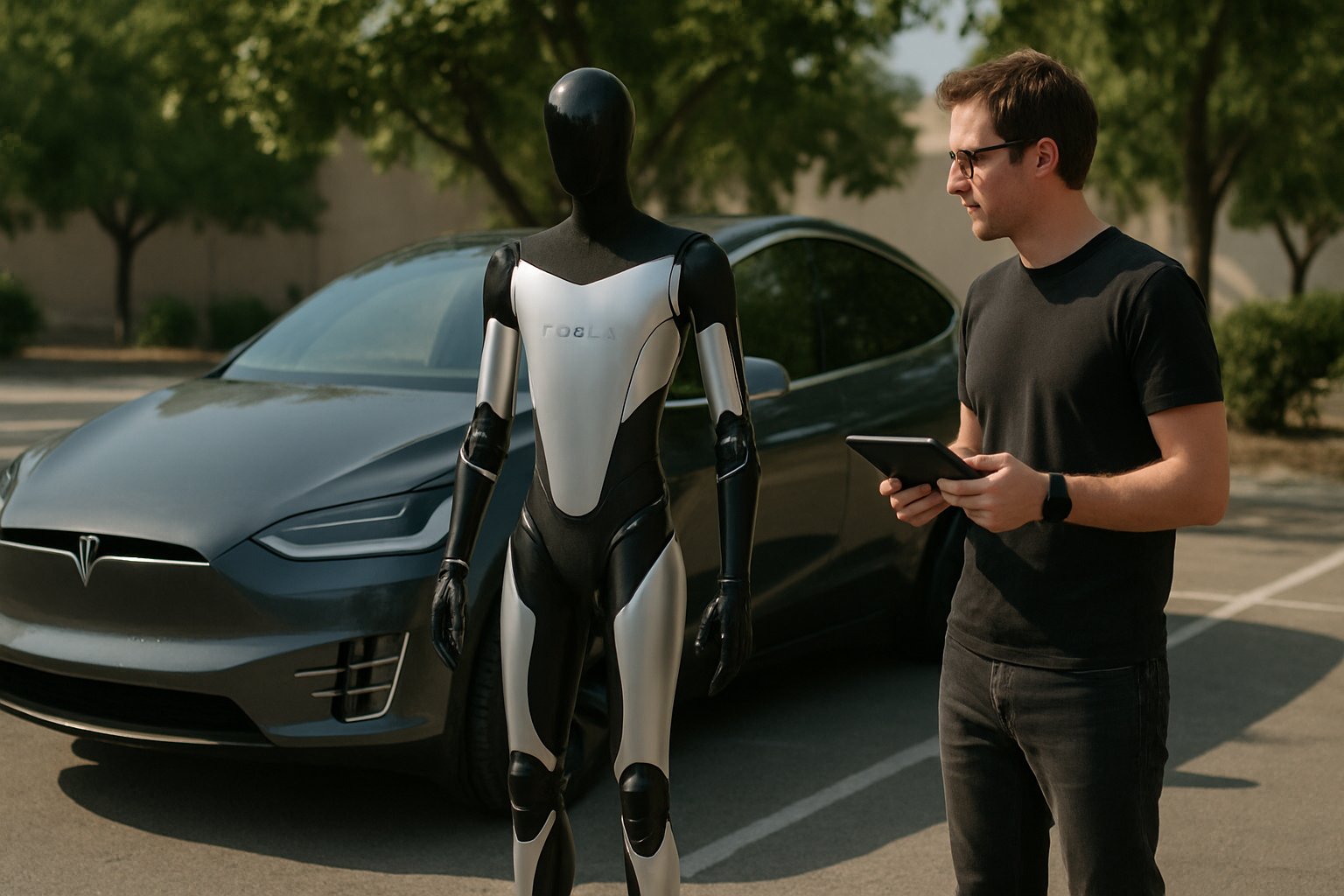Tesla Optimus robot and Model X represent Physical AI transition.