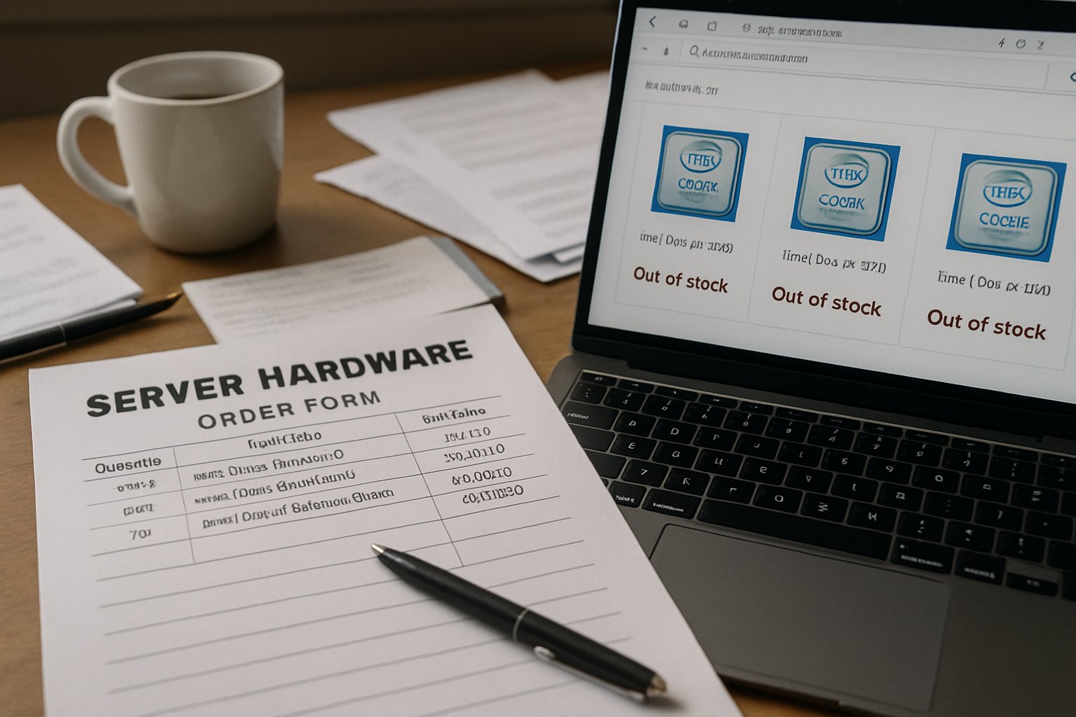 Intel Supply Crisis impacting server chip availability on distributor websites.