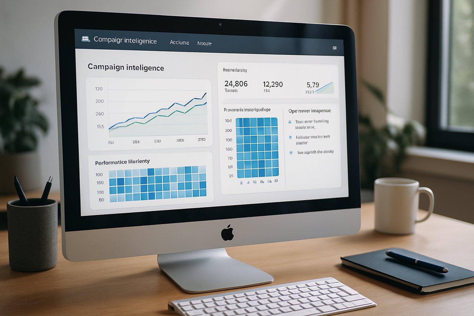 Generative campaign intelligence platform interface showing data and optimization tools.