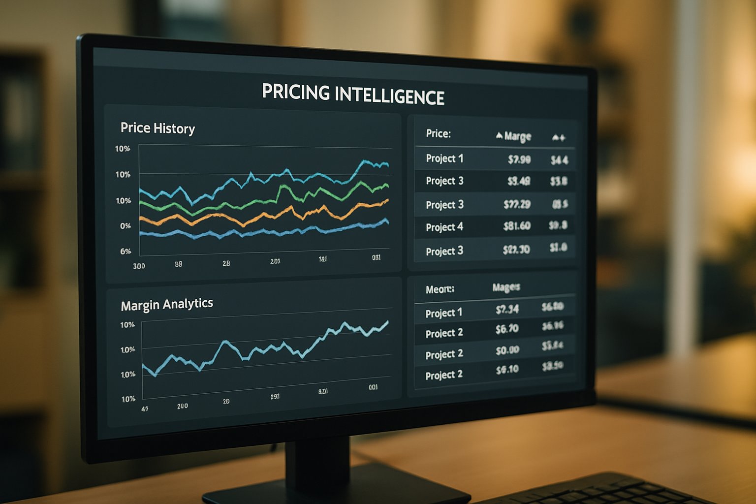 Dynamic pricing intelligence engines dashboard in use by a retail manager.