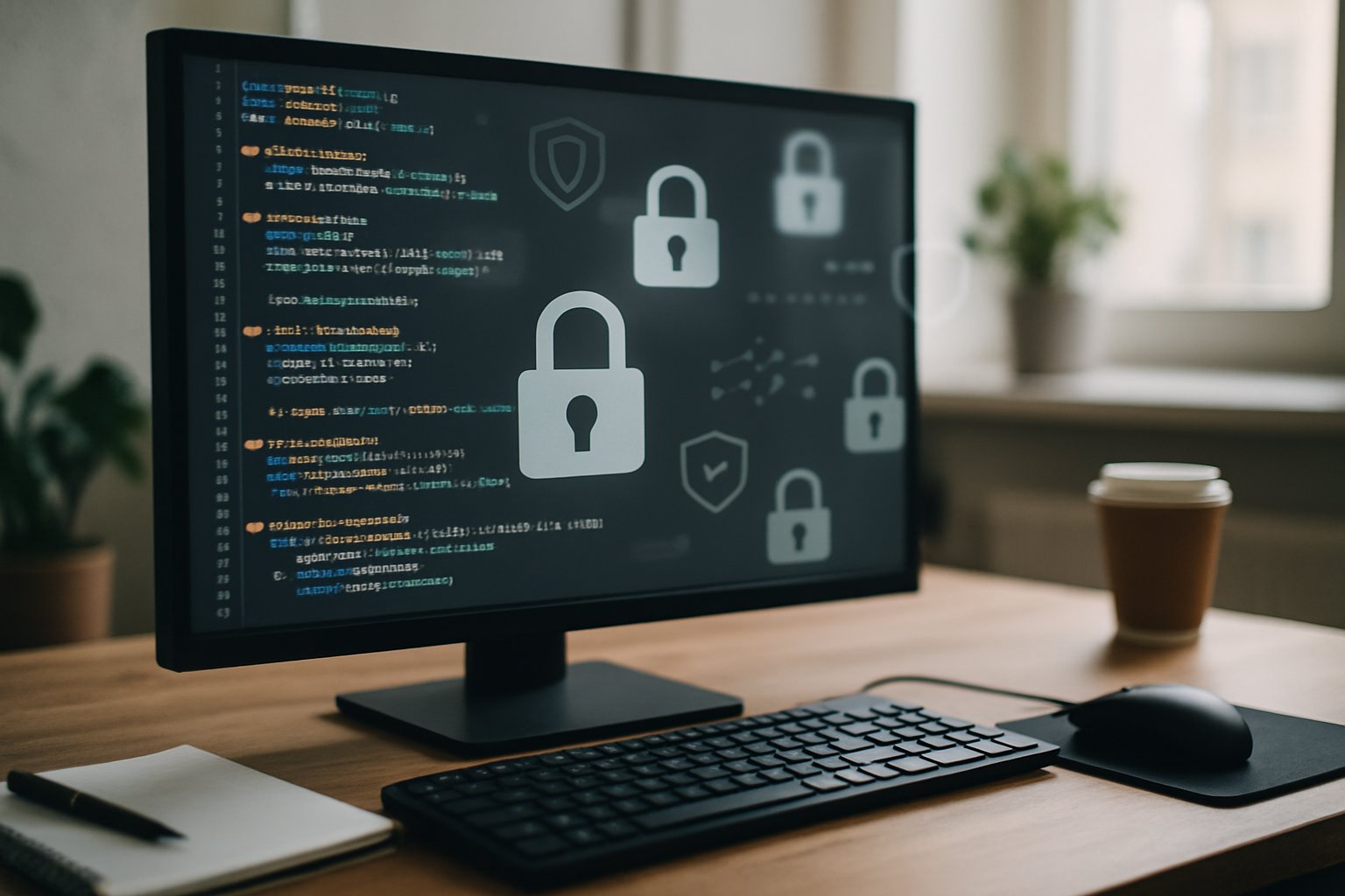 Computer workstation developing Privacy-Preserving Machine Learning Architectures with privacy indicators.