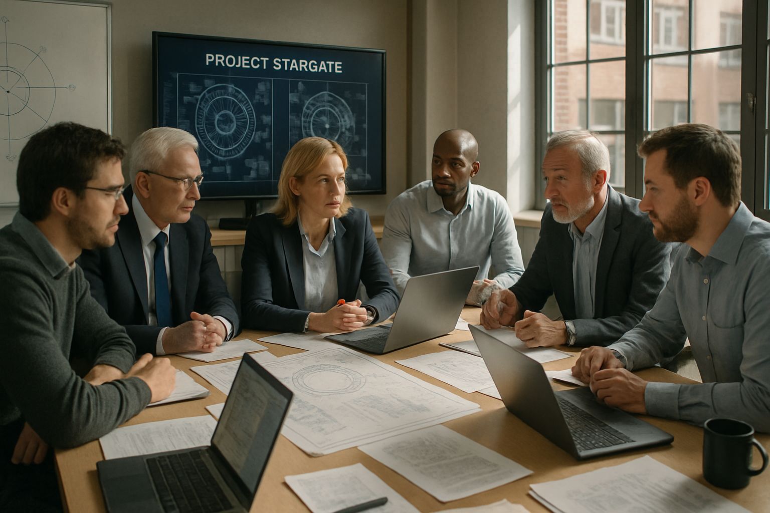 Project Stargate leaders collaborating on future AI infrastructure strategies.