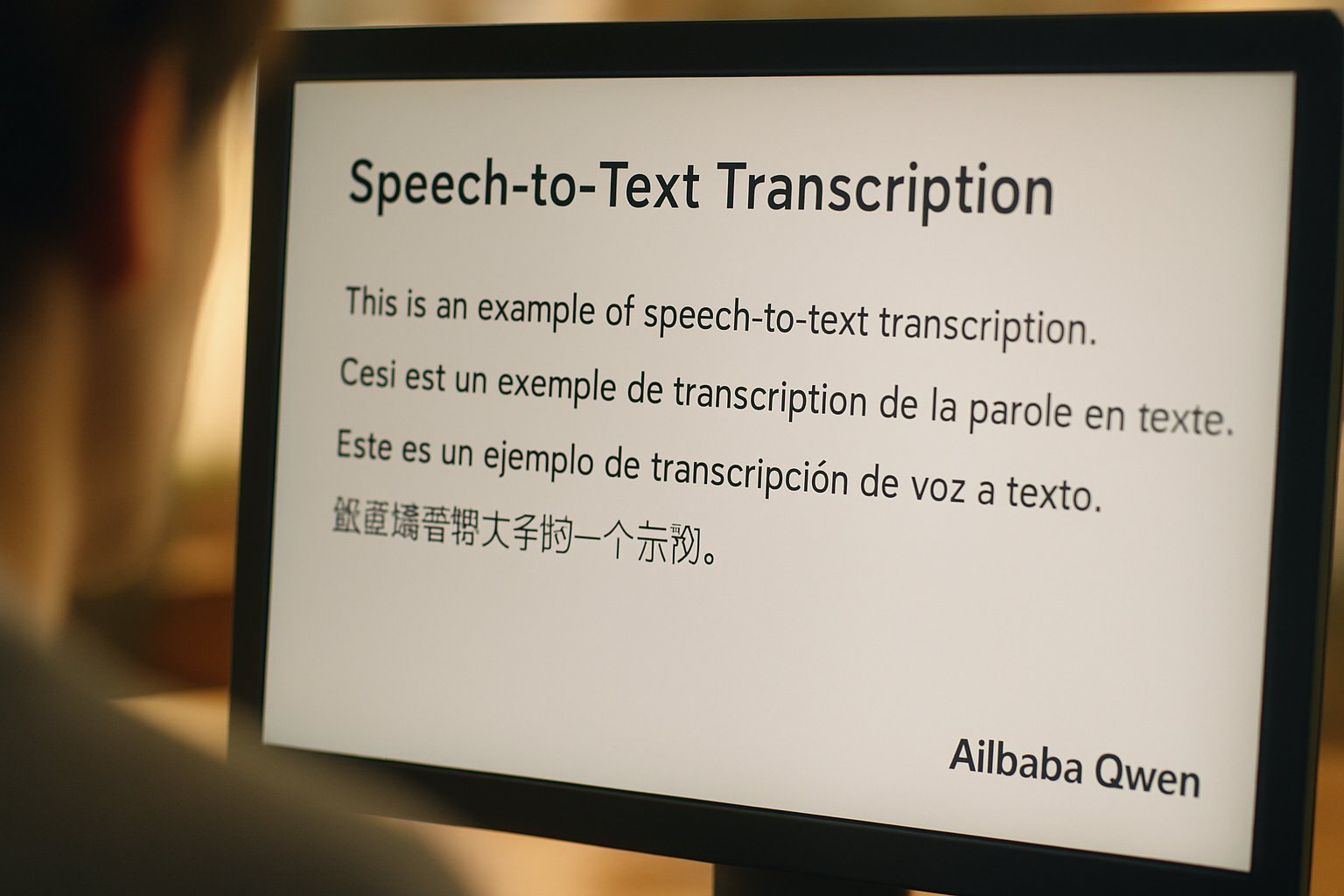 Alibaba Qwen ASR model transcribing speech to text in multiple languages.