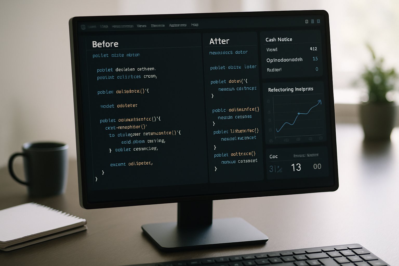 Code refactoring progress with agentic software refactoring systems on developer's monitor