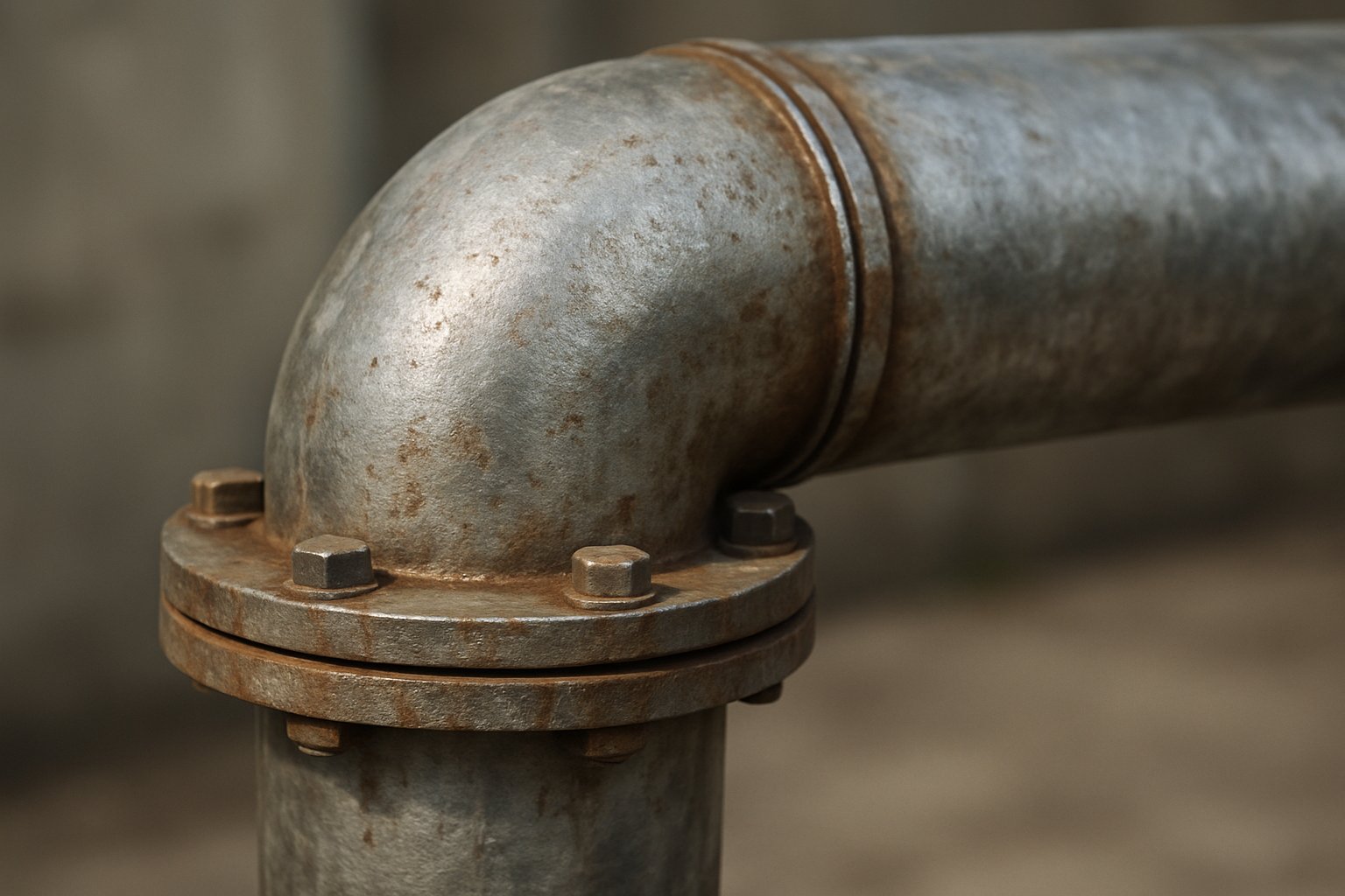 Detailed 3D texture generation on industrial pipeline surface.