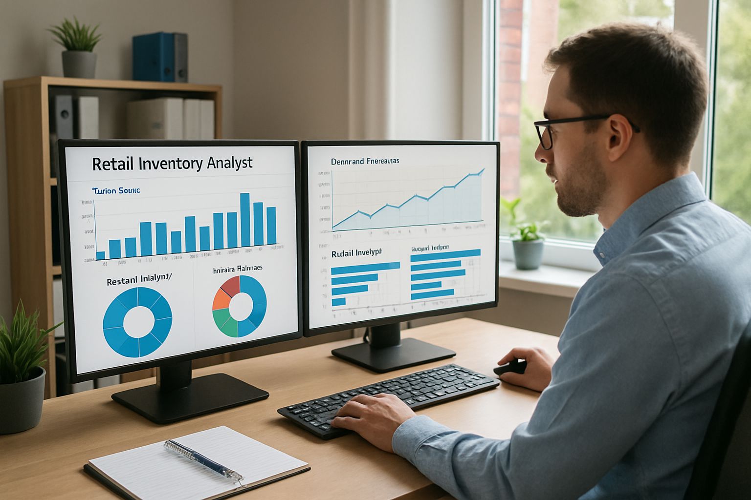 Retail Demand Forecast Intelligence analyst reviewing sales and inventory data