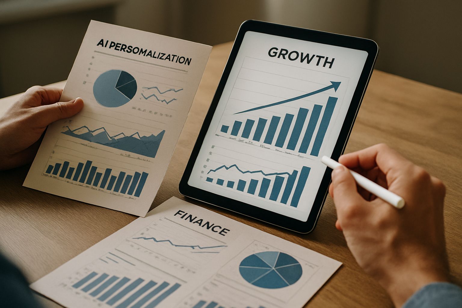 Analyzing Nitro Commerce Funding financial reports and AI growth graphs.