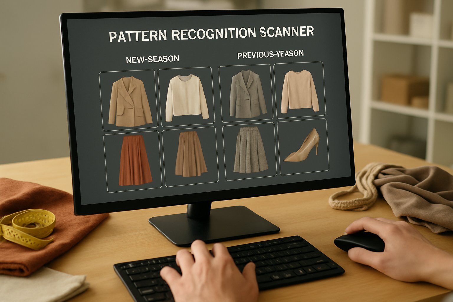 Pattern Recognition Scanners interface comparing seasonal fashion patterns with expert input.