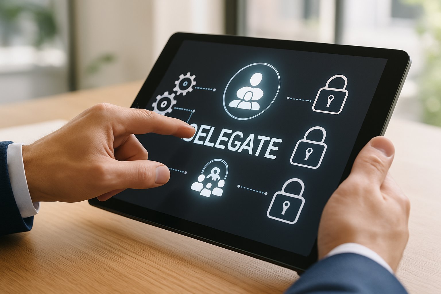 Task Delegation Agents platform with enterprise-grade security features displayed