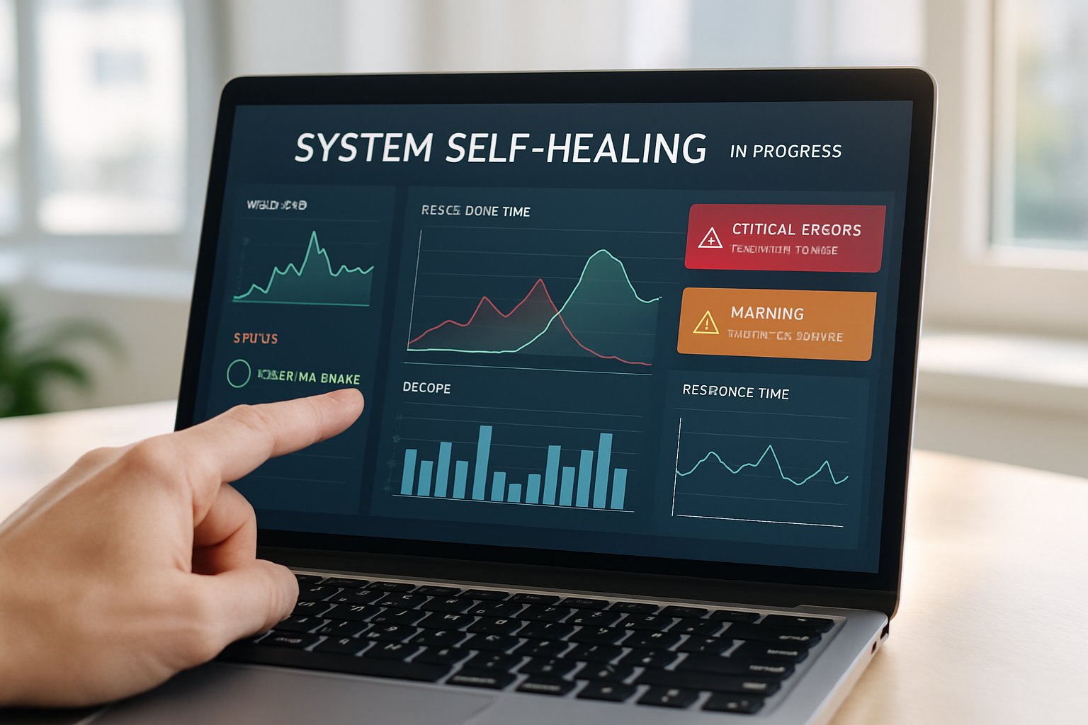 Dashboard displaying Autonomous Workflow Repair Systems self-healing process.