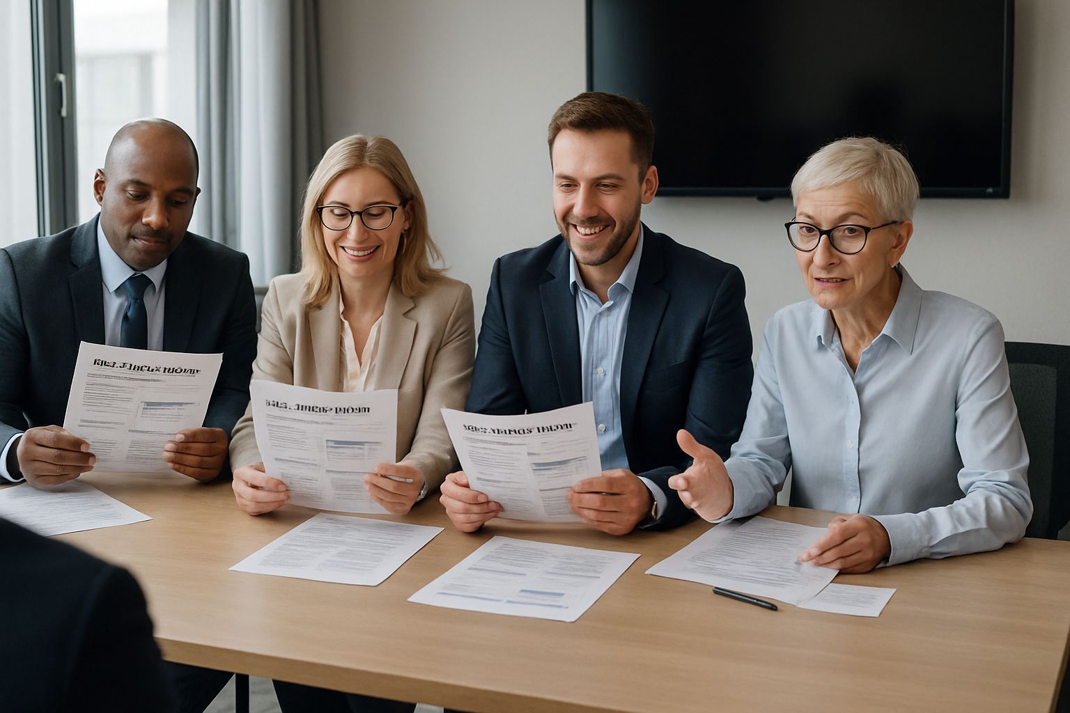 Recruiters reviewing workforce skill signal mining reports during candidate interviews